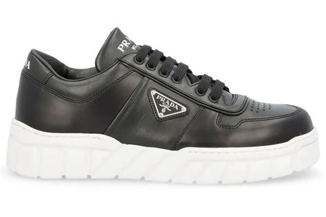 prada logo plaque lace-up sneakers